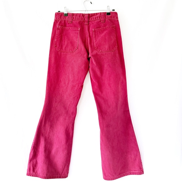 30 waist 1970s Dark Red Bell Bottom Jeans, Mid Rise Saks Fifth Ave - Picture 3 of 7